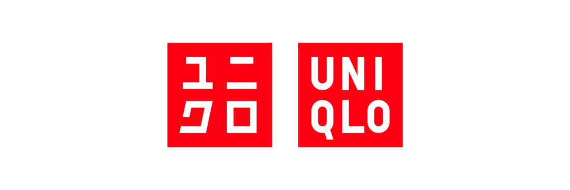 Red and white UNIQLO logo with Japanese characters.